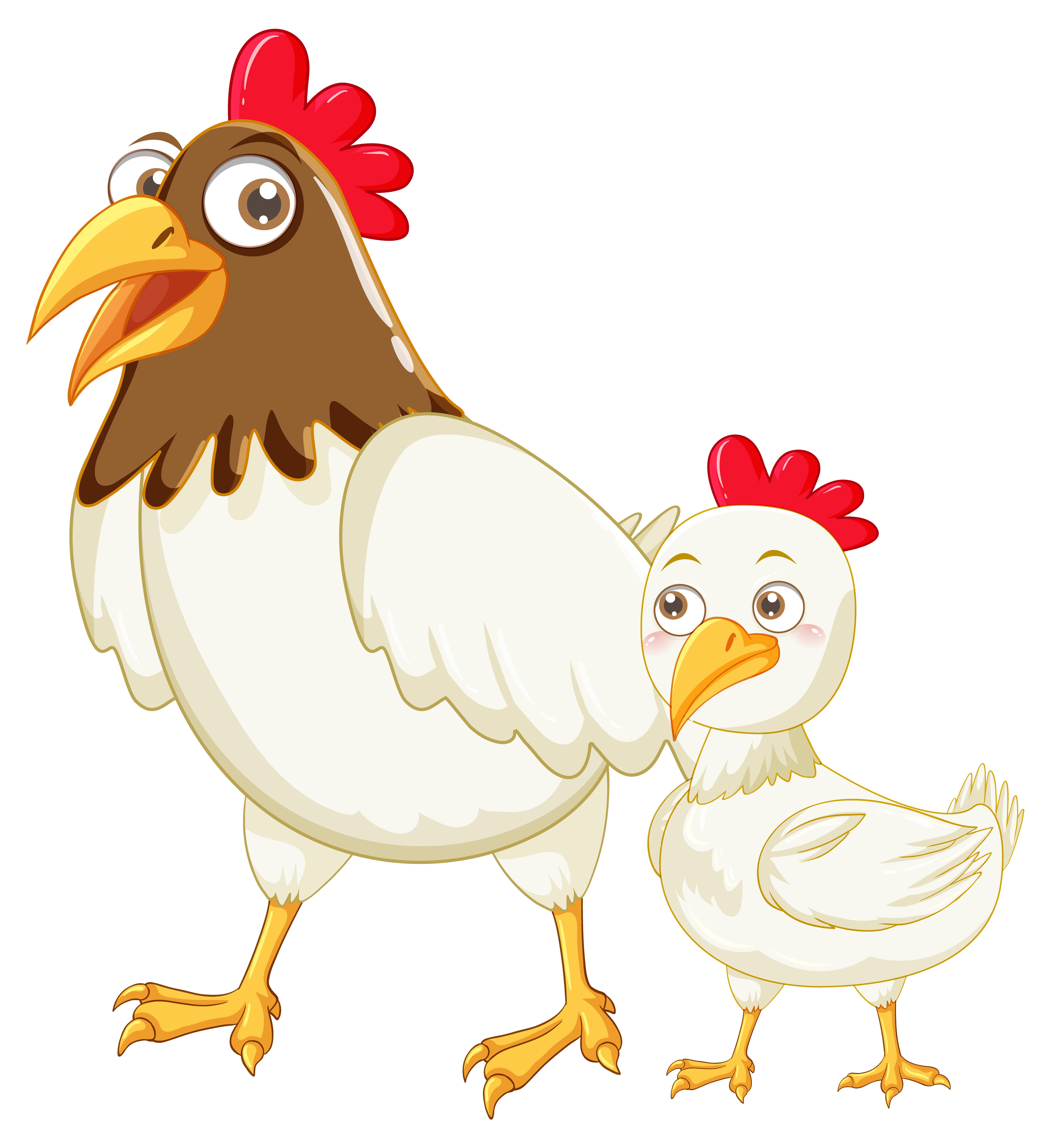 A happy family collecting fresh eggs